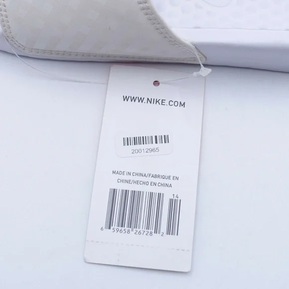 NEW Nike Benassi JDI Swoosh Slide Sandals 343881-102 White/Silver - Picture 8 of 8